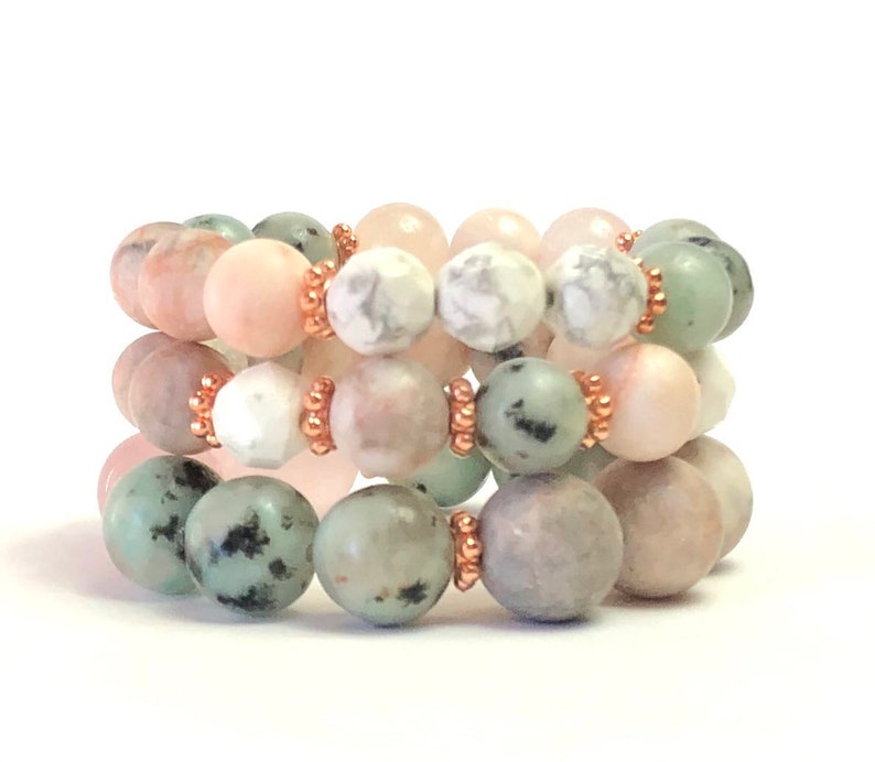 Kinsley Bracelet Set Stack Bead Bracelet Druzy Bracelet Set Etsy