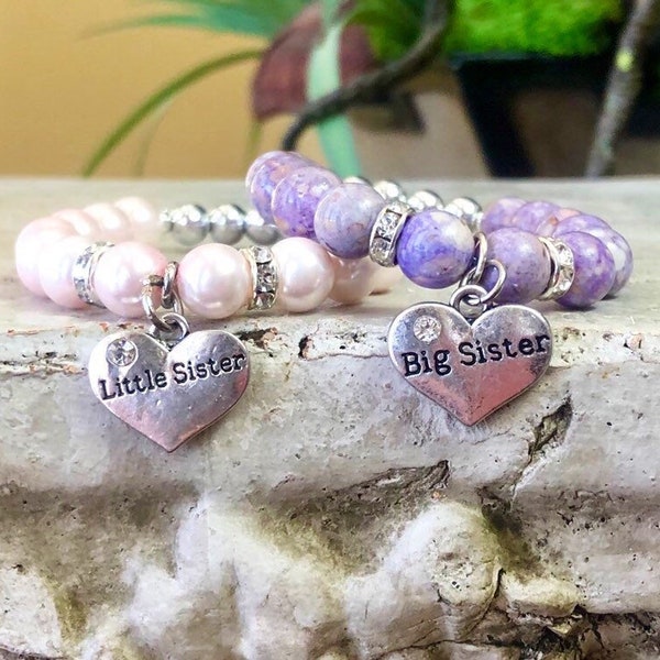 Little Sister Bracelet, Big Sister Bracelet, Kids Bead Bracelet, Toddler Bracelet, Easter Gifts, Kids jewelry, kids bracelets