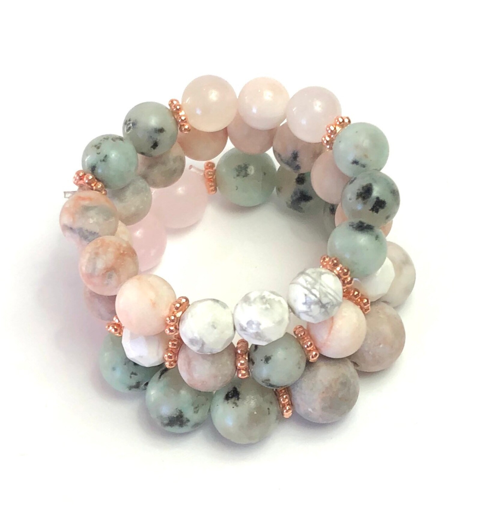 Kinsley Bracelet Set Stack Bead Bracelet Druzy Bracelet Set Etsy