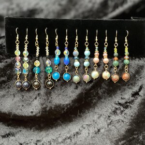 Beaded earrings with crystals