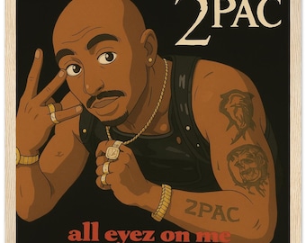 Hip Hop Rap Legends Framed Poster – Iconic Album Covers Reimagined in Illustrated Manga Style
