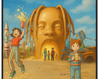 Hip Hop Rap Legends Framed Poster – Iconic Album Covers Reimagined in Illustrated Manga Style