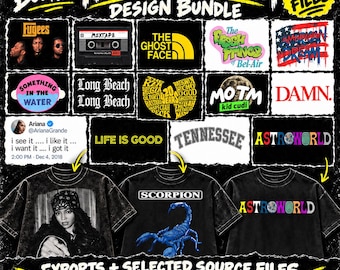 Bootleg Hip Hop Design Bundle: 287 Files, Rap & Concert Merch Graphics, Digital Download