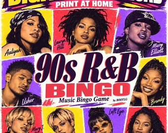 90s R&B Music Bingo: 100 Printable Cards, 85 Songs, Spotify and Apple Music