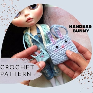 Häkelanleitung Handtasche HÄSCHEN für Puppen, СHäkelanleitung Accessoires für Puppen, Puppenzubehör