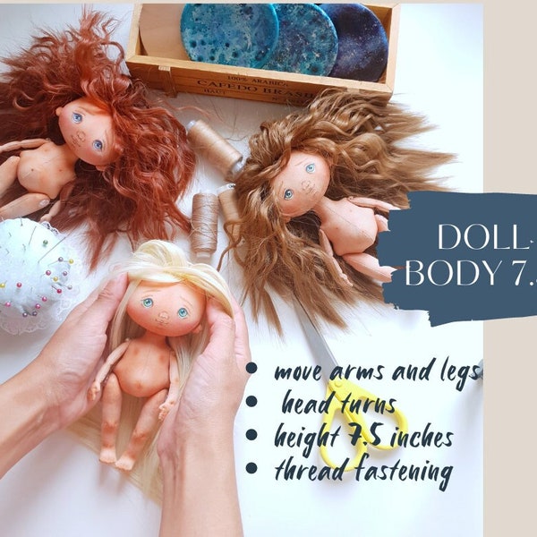 Cloth Doll Pattern, Rag doll pattern, Art doll pattern body, Doll body 7,5"