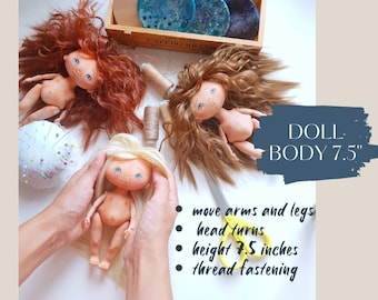 Cloth Doll Pattern, Rag doll pattern, Art doll pattern body, Doll body 7,5"