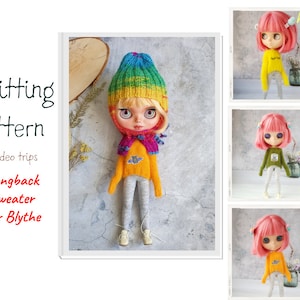 Blythe knit sweater pattern, Tutorial doll sweater, Doll sweater knitting pattern, Blythe doll clothes