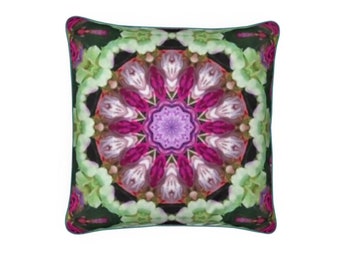 House Of Flowers Collection - Bespoke Stunning Velvet or Cotton Mixed Floral Kaleidoscope Filled Cushion