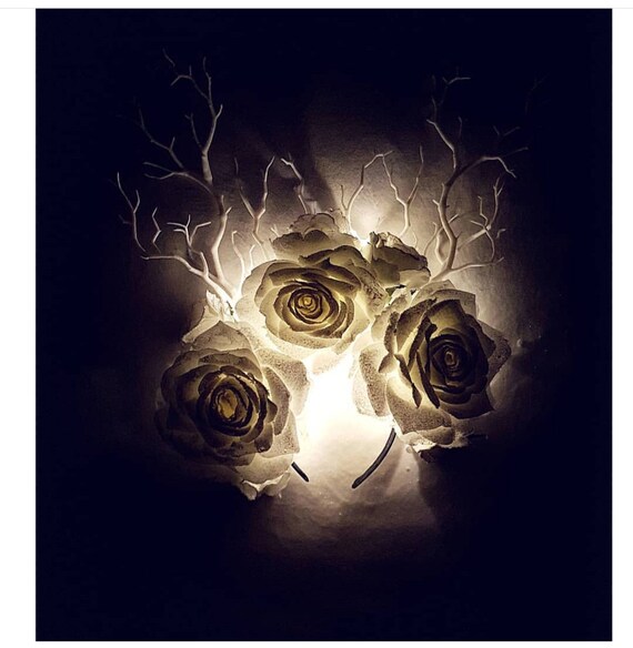 One Off Bespoke Handmade Stunning Large Glitter White Roses Image 0