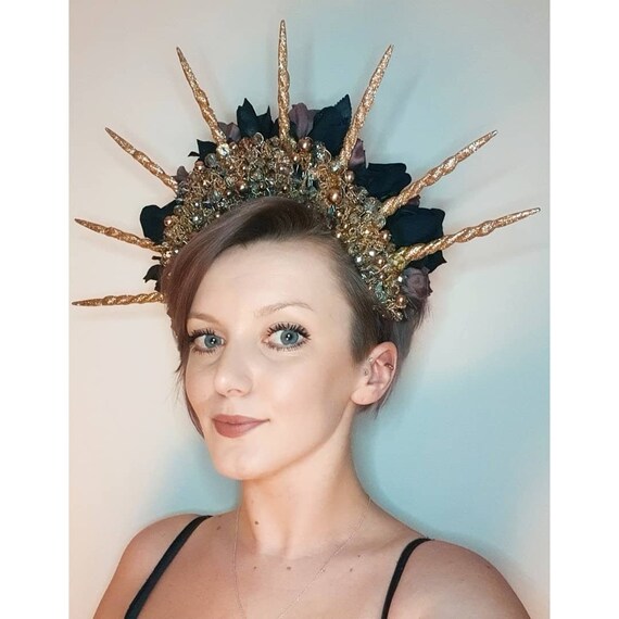MADE TO Order-bespoke Handmade Gold Beaded Gothic/halloween  display picture 1