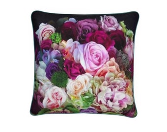 House Of Flowers Collection - Bespoke Stunning Velvet or Cotton Mixed Floral Filled Cushion