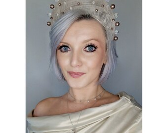 ✨NWT Statement Charm Embellished Cream Headband Bespoke Handmade Stunning Statement Cream Headband With  main image 3