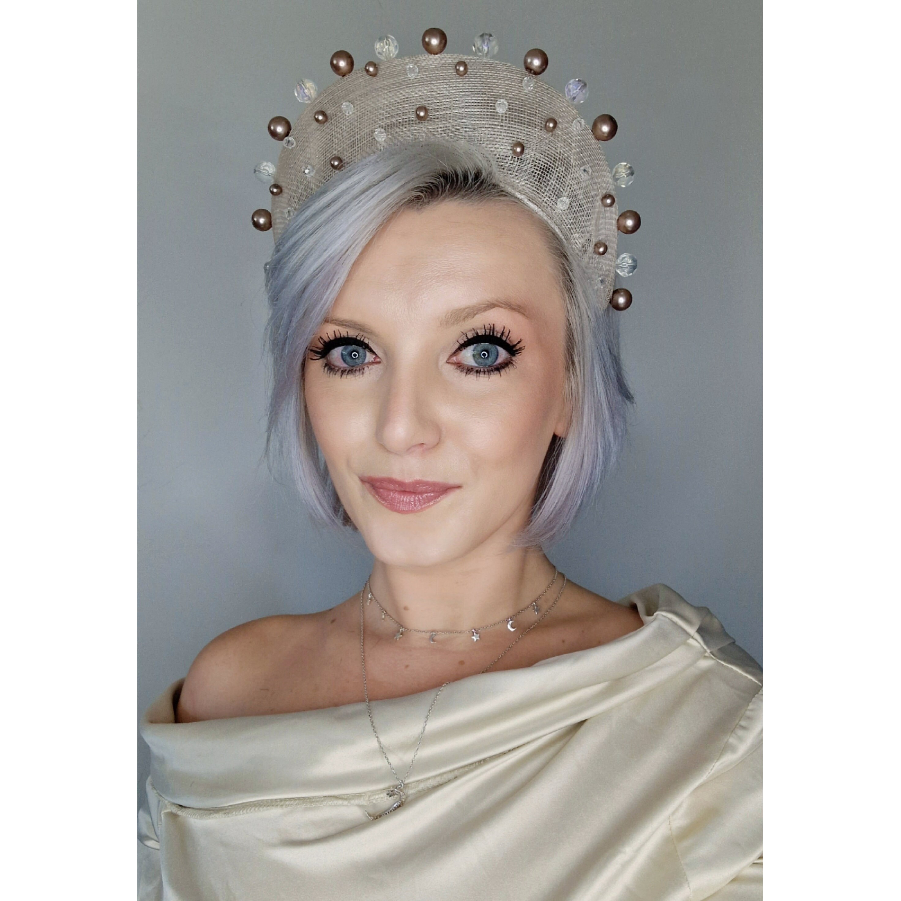 Bespoke Handmade Stunning Statement Cream Headband With  display picture 3