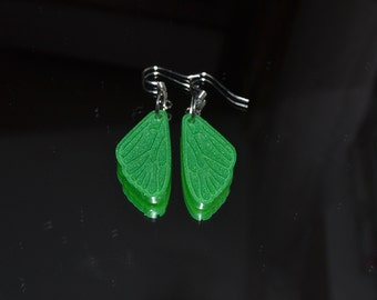 Epoxy resin earrings - Feathers, Resin Earrings, Handmade Earrings, Leaves Earrings