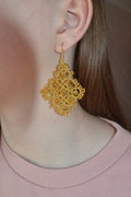 Lace Earrings with Beads - 'Melinda', Unique Earrings, Statement Earrings, Women Accessories, Tatted Jewelry, Beaded Earrings, Gift for Her product logo