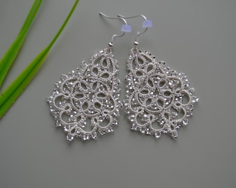 Boucles d'oreilles frivolité - « Asselina », boucles d'oreilles tendance, bijoux chics, boucles d'oreilles uniques, accessoires femmes, boucles d'oreilles bohèmes, cadeau pour femme