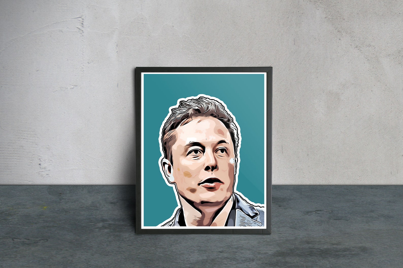 Elon Musk Cartoon Portrait Poster Print Wall Art and | Etsy