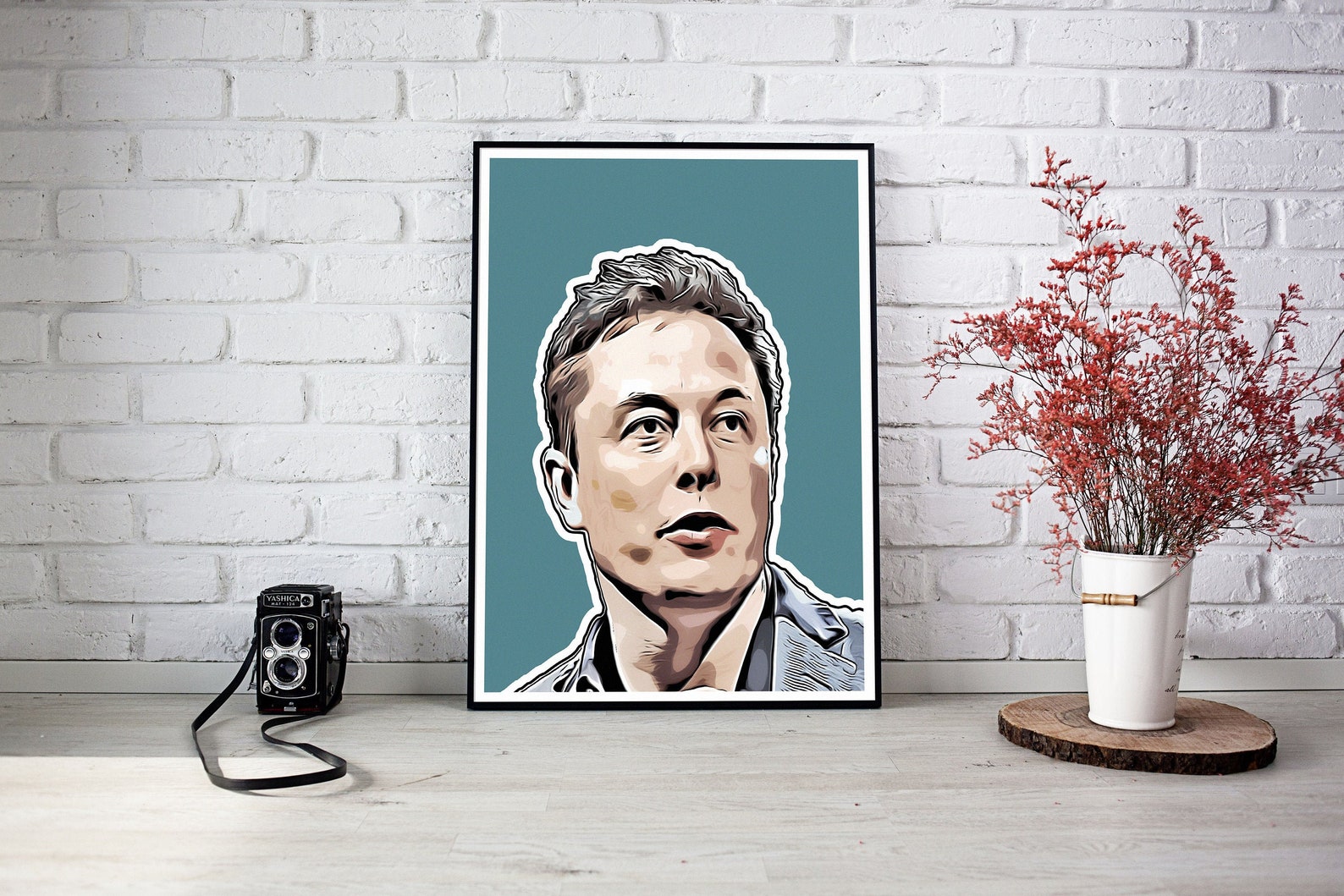 Elon Musk Cartoon portrait poster print wall art and | Etsy