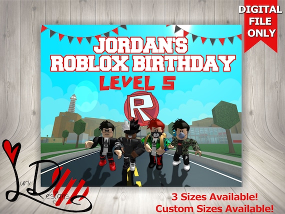 Digital Roblox Personalised 300 Dpi 5th 10th Birthday Party Etsy