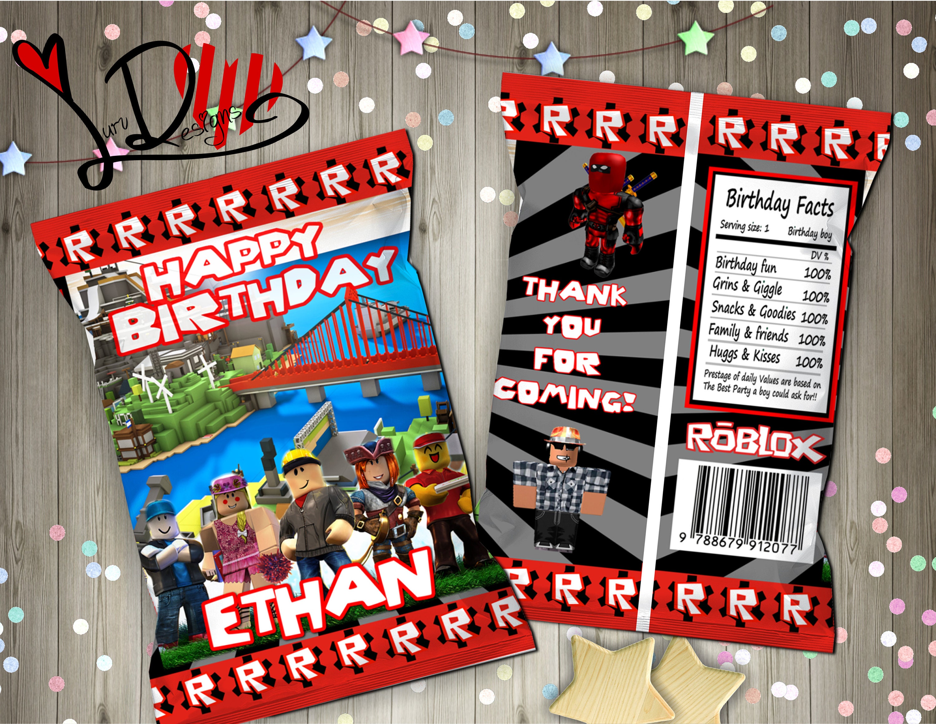 Roblox Crisp Chip Bag Birthday Boy Girl Digital Or Printed Etsy - roblox islands value list dv