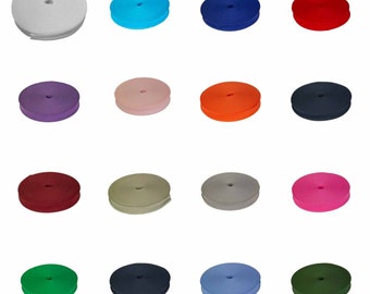 Cotton Bias Binding Tape 1 Inch or 1/2 Inch Wide 25MM 13MM Craft Various Colours per Full Reel, 5 metre or 25 metre lengths