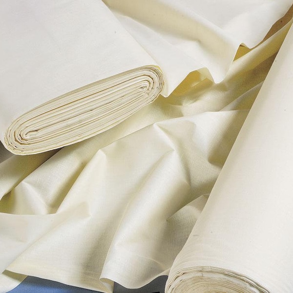 Premium Polycotton Curtain Lining Fabric 54" Inch Ivory Per 1m Metre Clearance