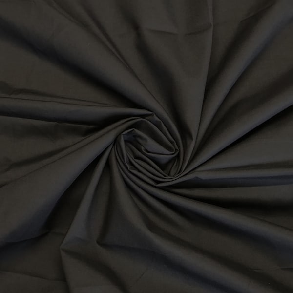 Premium Nero Policotone Poplin Tessuto Abito Craft Bunting School Quilting Patchwork Progetti 44 pollici 112cm Di Larghezza Per Metro CONSEGNA GRATUITA NEL REGNO UNITO