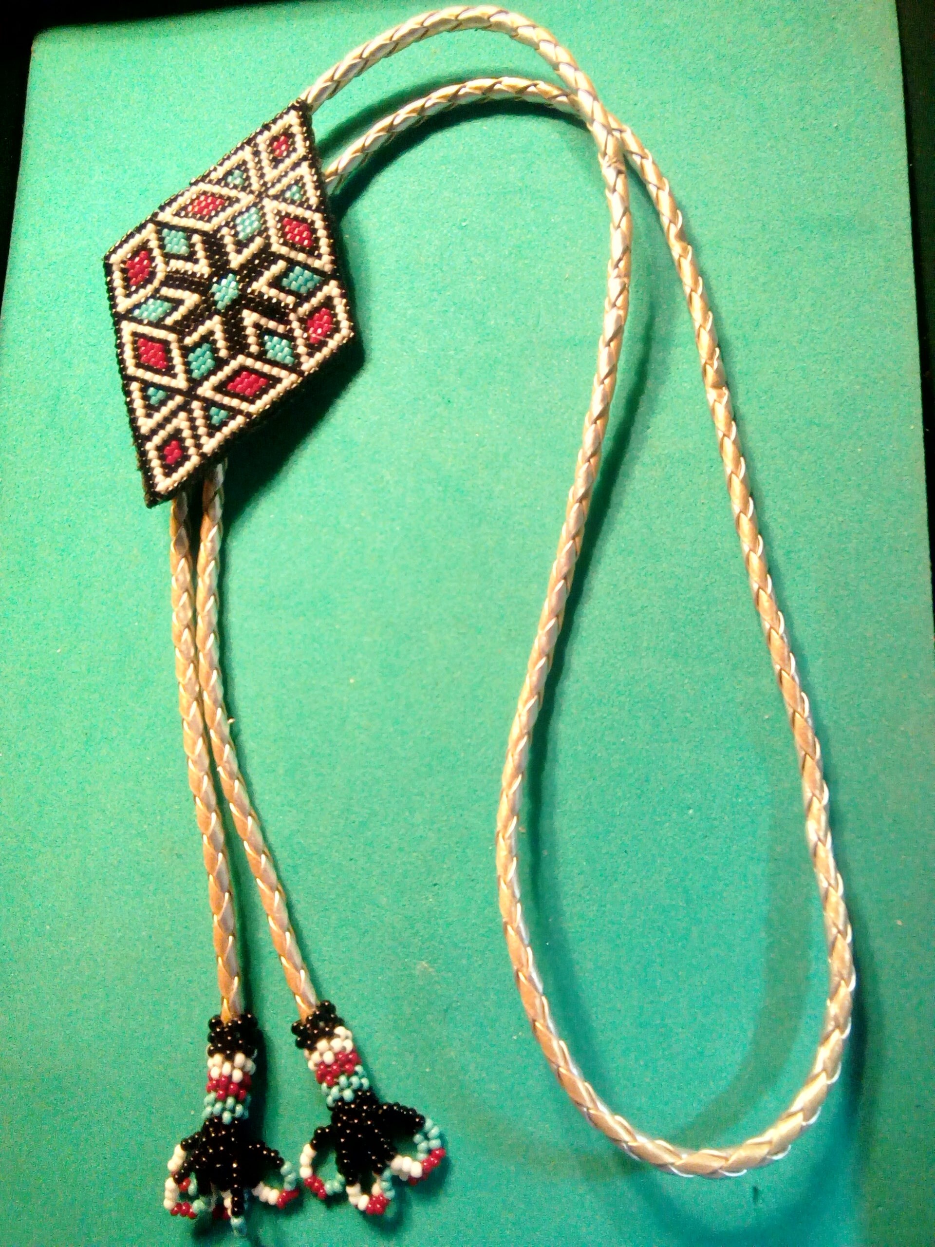 Native American beading style bolo tie Etsy