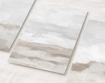 Neutral Beige Abstract Beach Art Prints: Coastal Horizon Set of 3