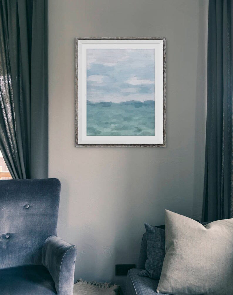 Mint Blue Aqua White Gray Abstract Wall Art Printable Etsy