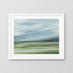 ART PRINT - Windswept Valley IV, Sky Blue and Sage Green Wall Décor, Nature Watercolor Painting, Abstract Wall Décor, 5x7 8x10 11x14 16x20