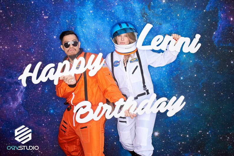 Photobooth Prop Party Decor Name BUNDLE Large Happy Birthday Various Fonts Durable Home Decor Custom Lightweight PVC 30 Wide