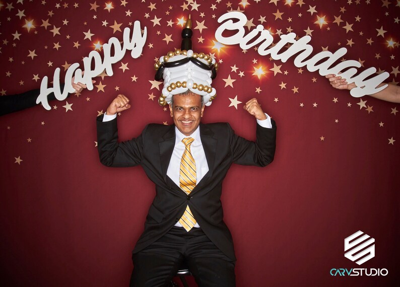 Photobooth Prop Party Decor Name BUNDLE Large Happy Birthday Various Fonts Durable Home Decor Custom Lightweight PVC 30 Wide