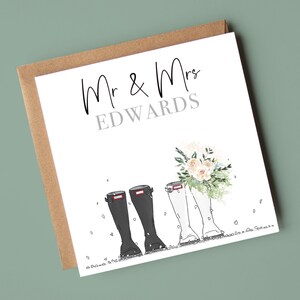 Carte de jour de mariage personnalisée, carte de mariage, cadeau de mariage, carte d'anniversaire, cadeau de mariage personnalisé, félicitations, carte de couples