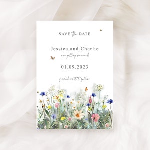 Cornflower Meadow The Date | Flower Save the Date | Floral Save the Dates | Boho Save the Date Card | Wedding Save The Date Invitation