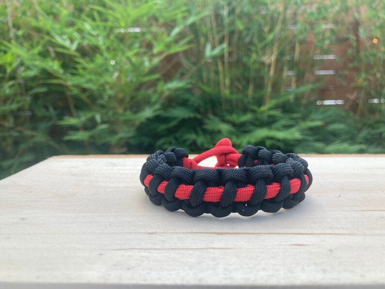 Thin Red Line Paracord Bracelet Etsy