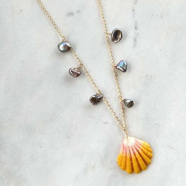 Sunrise Shell Necklace Etsy