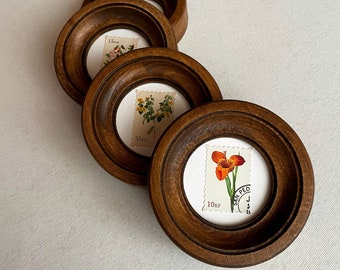 Small picture frame 2x2 inches round wall frame round photo frame embroidery hoop frame round wooden frame Mini Сircular frame