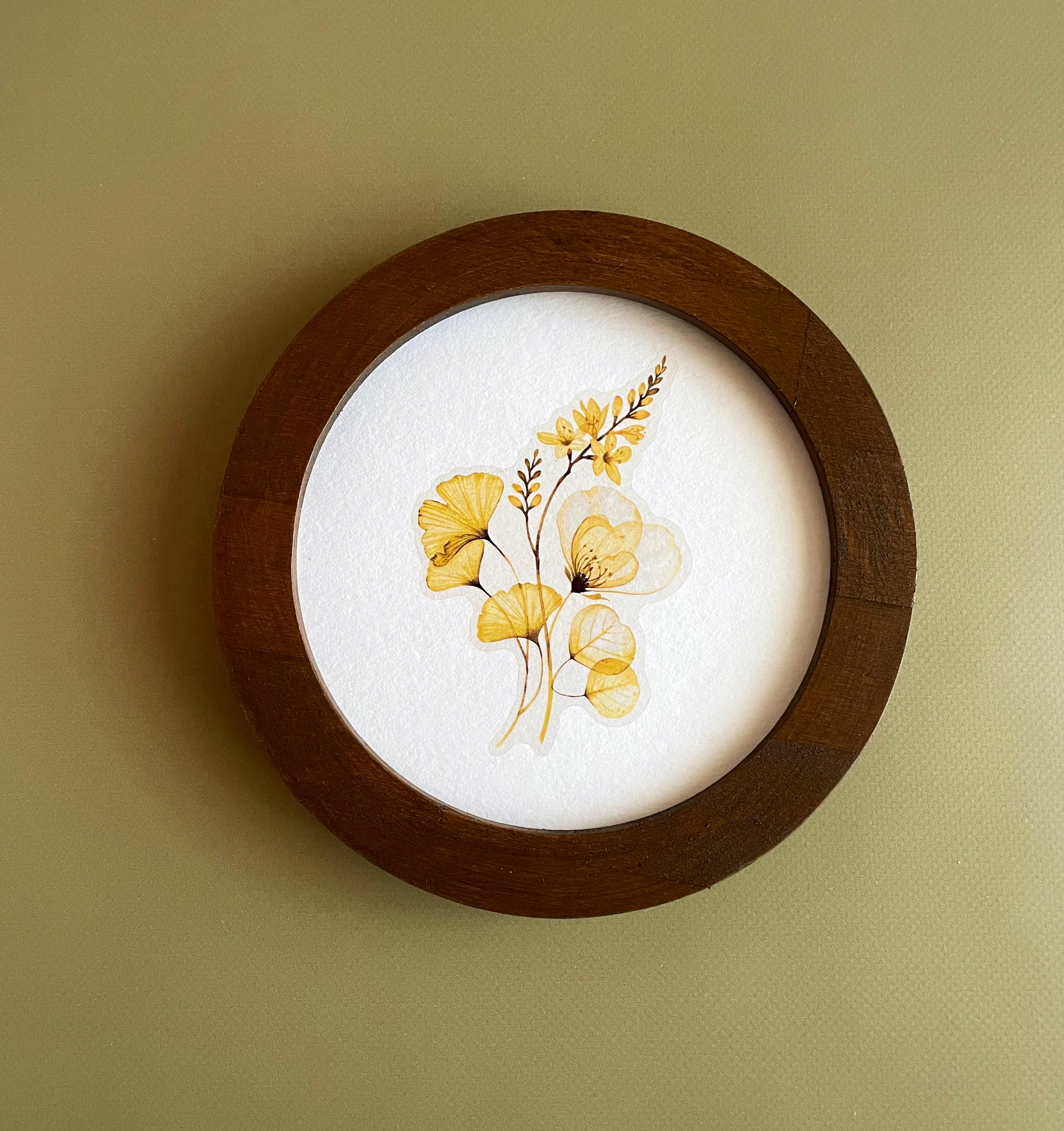 Round Picture Frame Brown Round Frame Large Wood Frame Small Photo ...