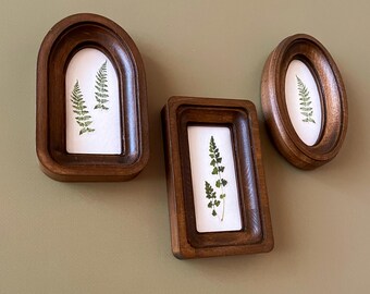 set of small brown frames, set of 3 frame, mini rectangular, miniature oval frame, mini Arch frame, frame on the wall, vintage frame