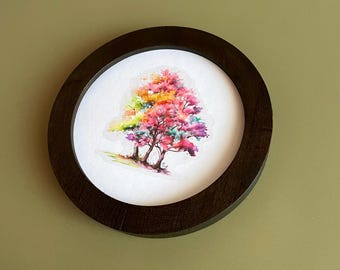 Cadre Photo Rond En Bois À Suspendre Pour Chambre À Coucher, Salon