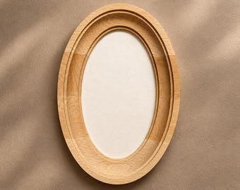 Oval beige wooden frame,christmas gift