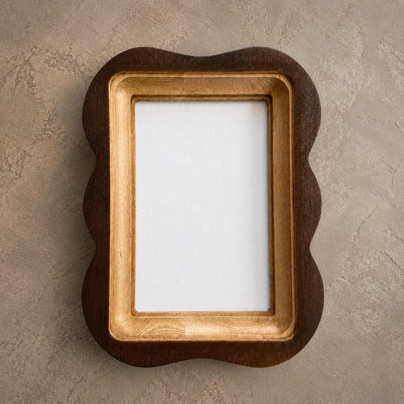 Wooden rectangular photo frame with an original shape, wall frame frame picture Housewarming gift image 4