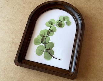 brown arched frame, wood oval arch frame, Natural Picture frames for wall, natural wood frame, hoop frame