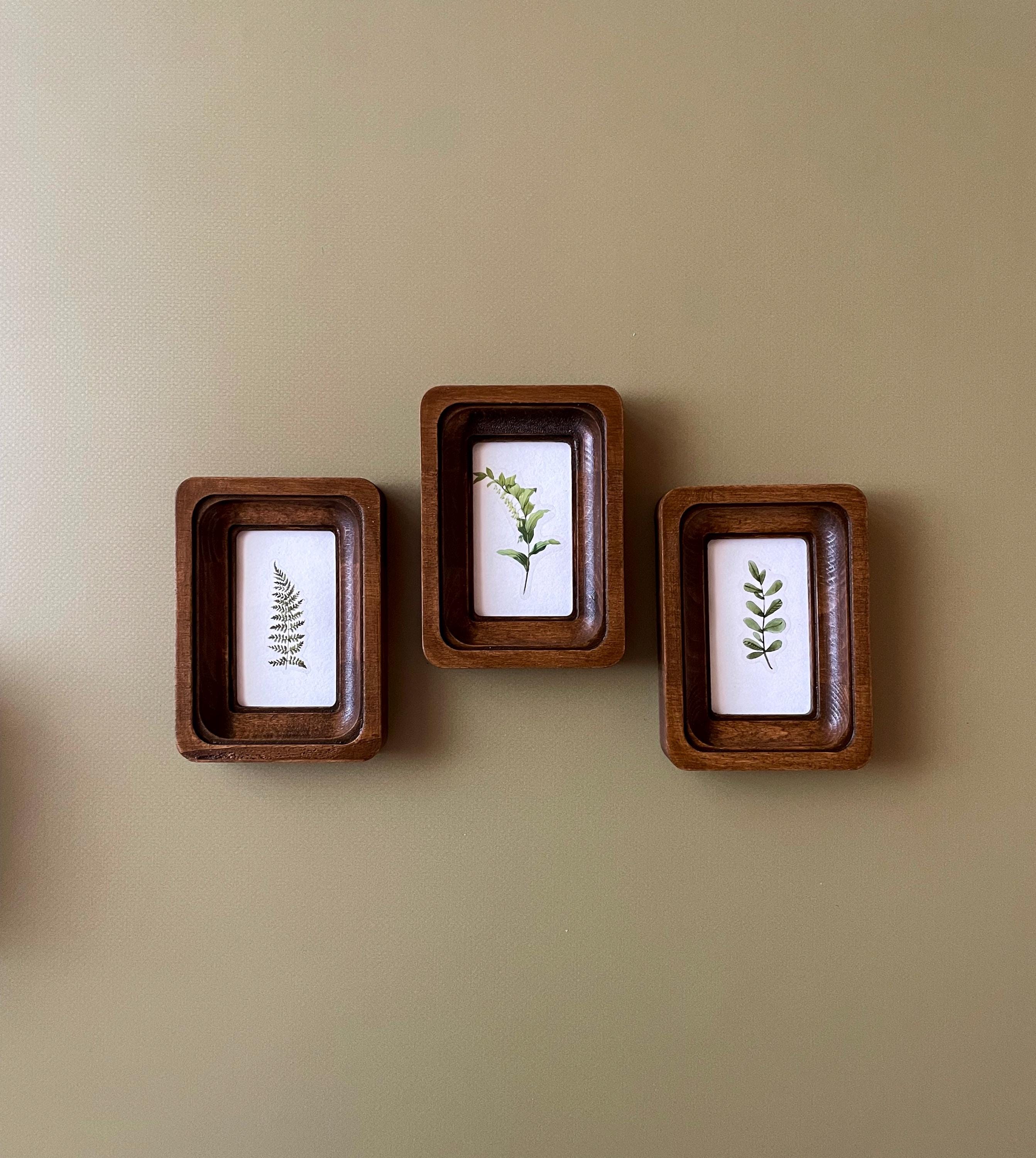 Set of Small Brown Frames,set of 3 Frame,mini Set Frames,rectangular ...