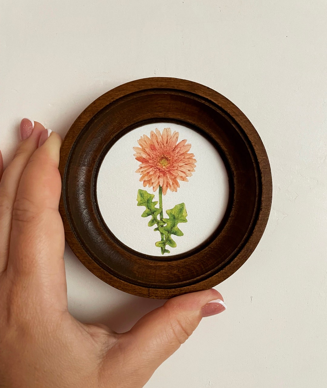 Vintage Round Frame Wood Round Frame Picture Frames Embroidery Frame