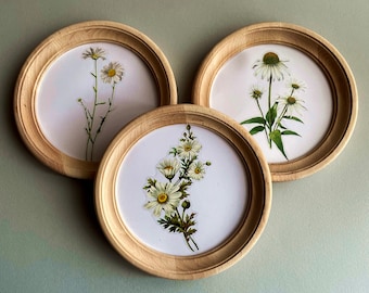 Round picture frame,  Natural wooden round photo frames  All sizes 2-16 inches