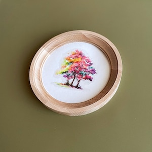 Size 2 - 16 inches,round picture frame,wall circular frame,natural wood frame,hoop frame,embroidery frame,Classic Photo Frame