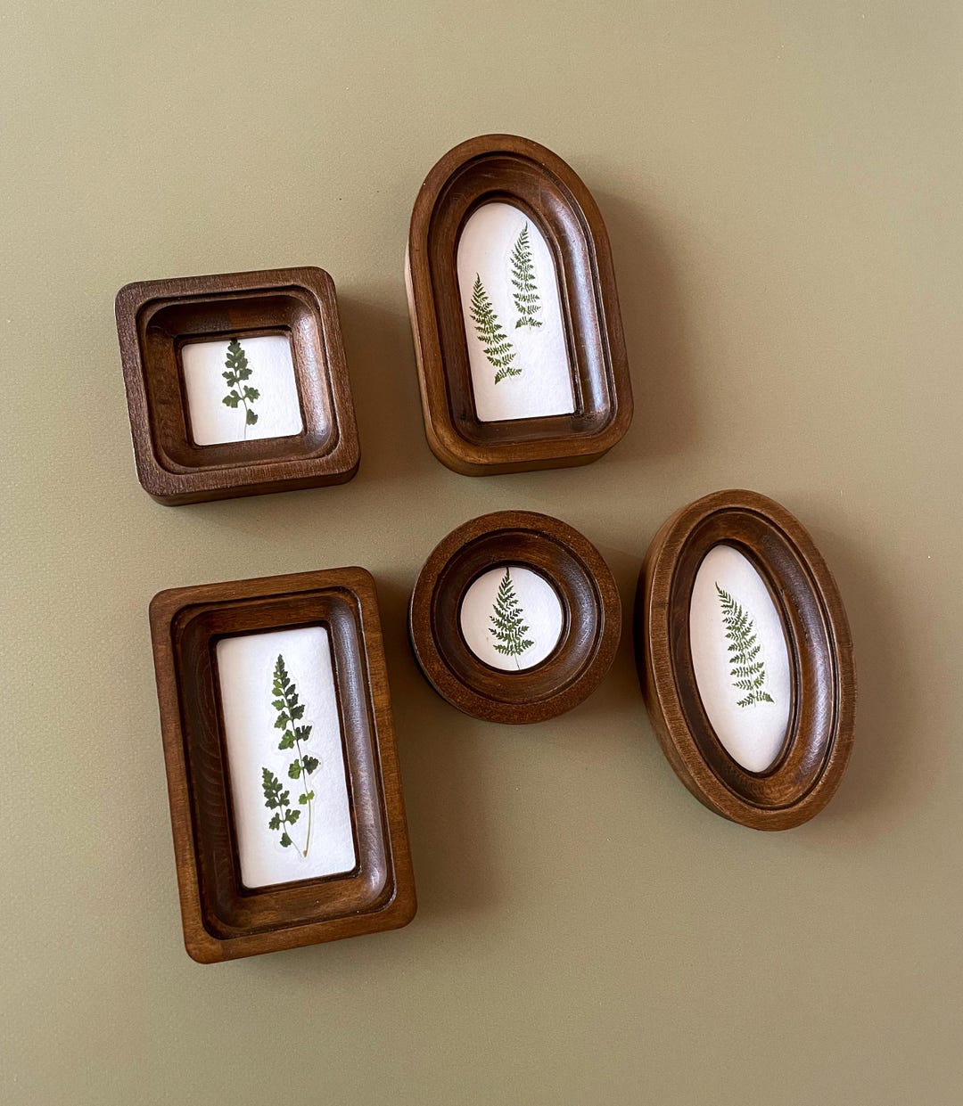 Mini Set Frames,set of Small Brown Frames,picture Frames,square Frame ...